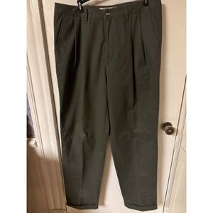 Y2K Authentic Laundered Khakis Men's Olive Green Slacks SZ 36/34 Made 1990/2000